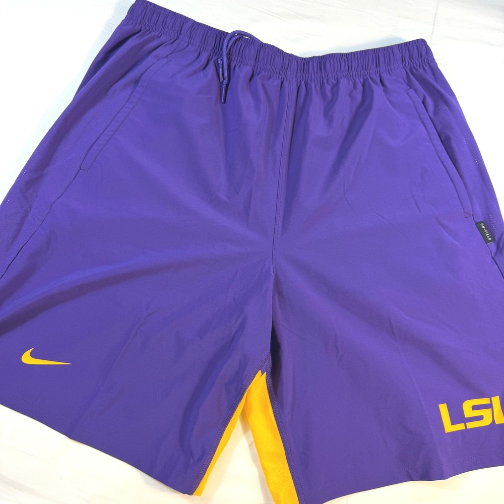 Nike Shorts Mens XL Purple LSU Tigers DRI-FIT On-Field Athletic Training EUC
